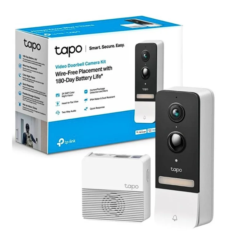 Timbre Inteligente con Video y Batría Tapo D230S1 + Hub TP-LINK (1)