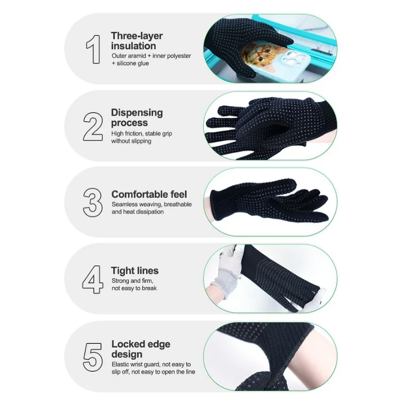 Guantes Relife Resistentes Alta Temperatura Para Reparación De Celulares