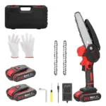 Mini Motosierra Inalámbrica 21v 2 Baterías 2 Cadenas Maletín