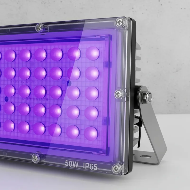 VAR1437 Foco Tacho Luz LED Negra Ultra Violeta 50w Plug a 220V (2)
