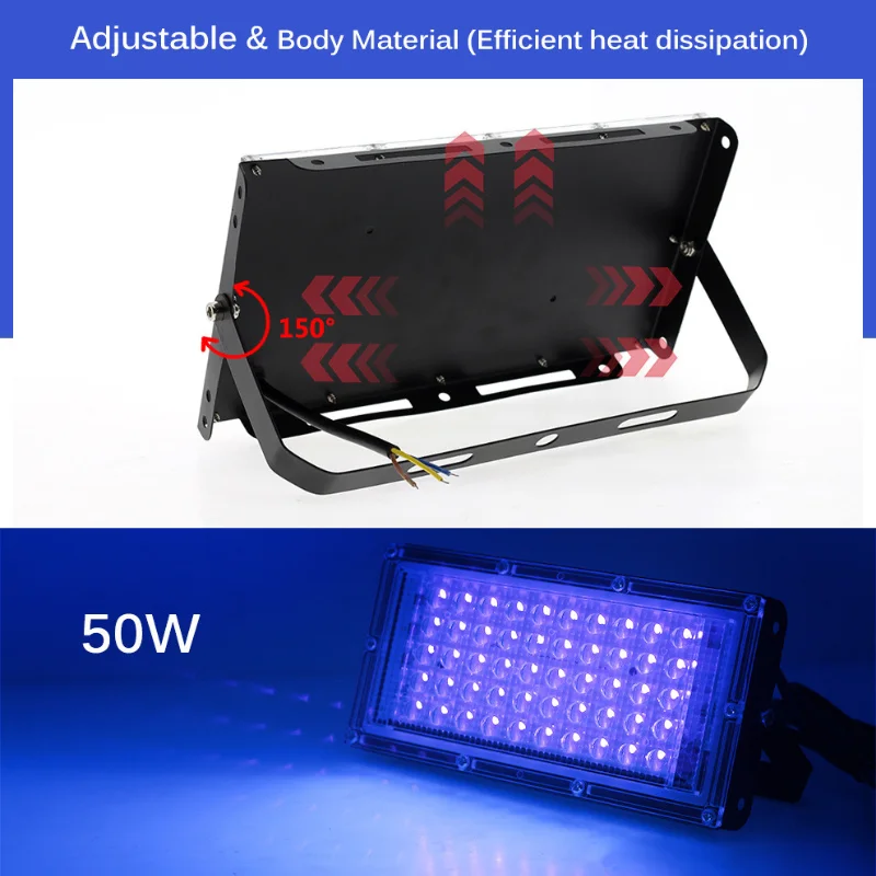VAR1437 Foco Tacho Luz LED Negra Ultra Violeta 50w Plug a 220V (5)