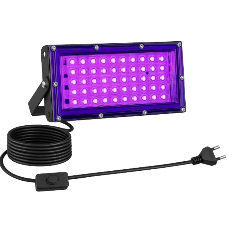 VAR1437 Foco Tacho Luz LED Negra Ultra Violeta 50w Plug a 220V