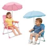 Silla Plegable Infantil Con Sombrilla Playa 38x23x52cm