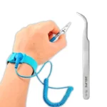 Kit Pinza Precisión Relife Ts15 + Pulsera Antiestática Esd