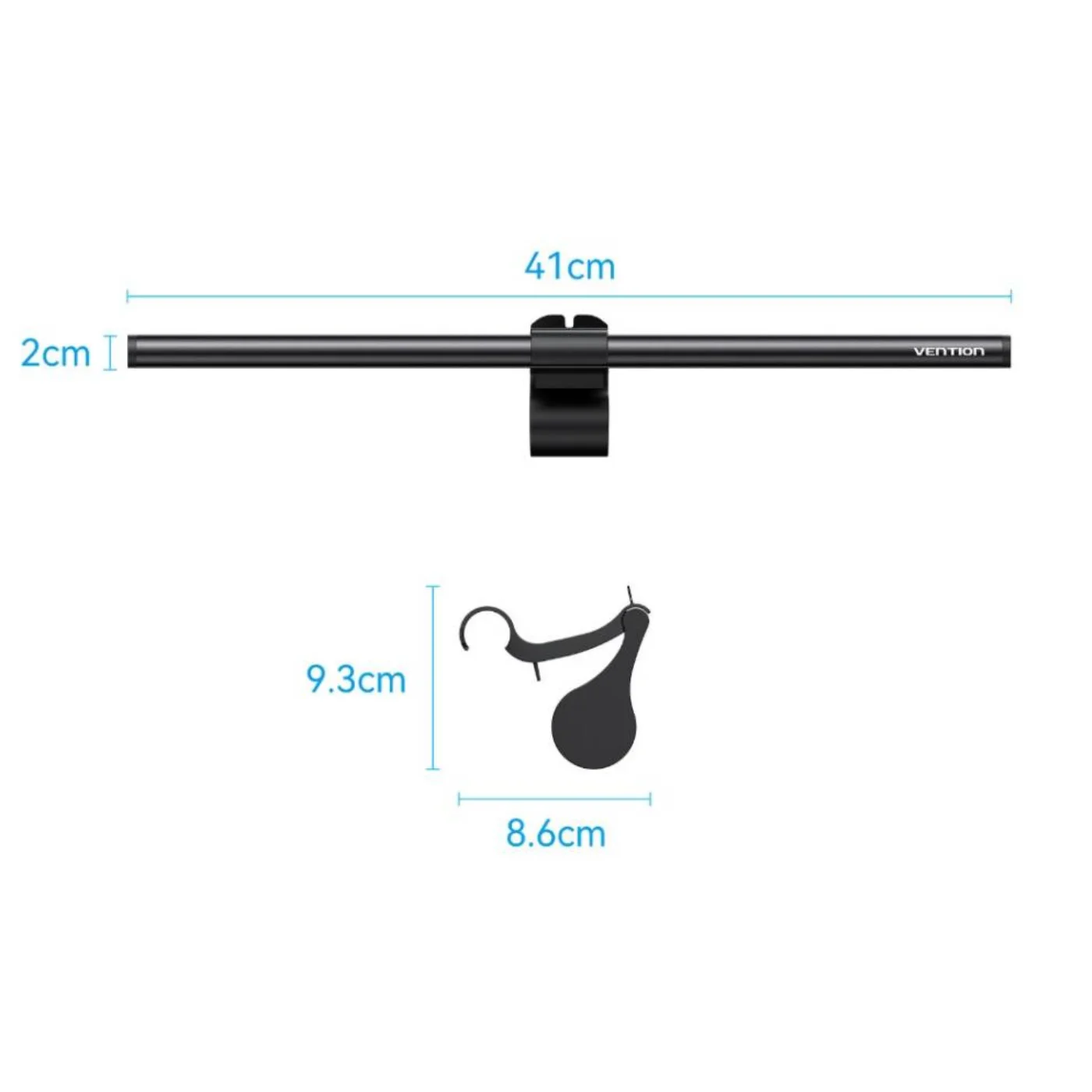 Barra de Luz cClip para Monitor Aluminio Negro PDAB0 Vention (7)