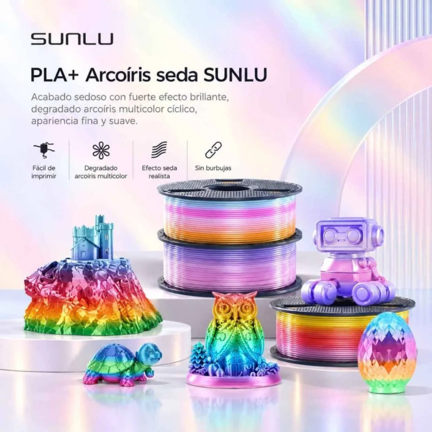 ARCOIRIS 06 Filamento Sunlu Pla Rainbow (arcoíris)1kg (6)