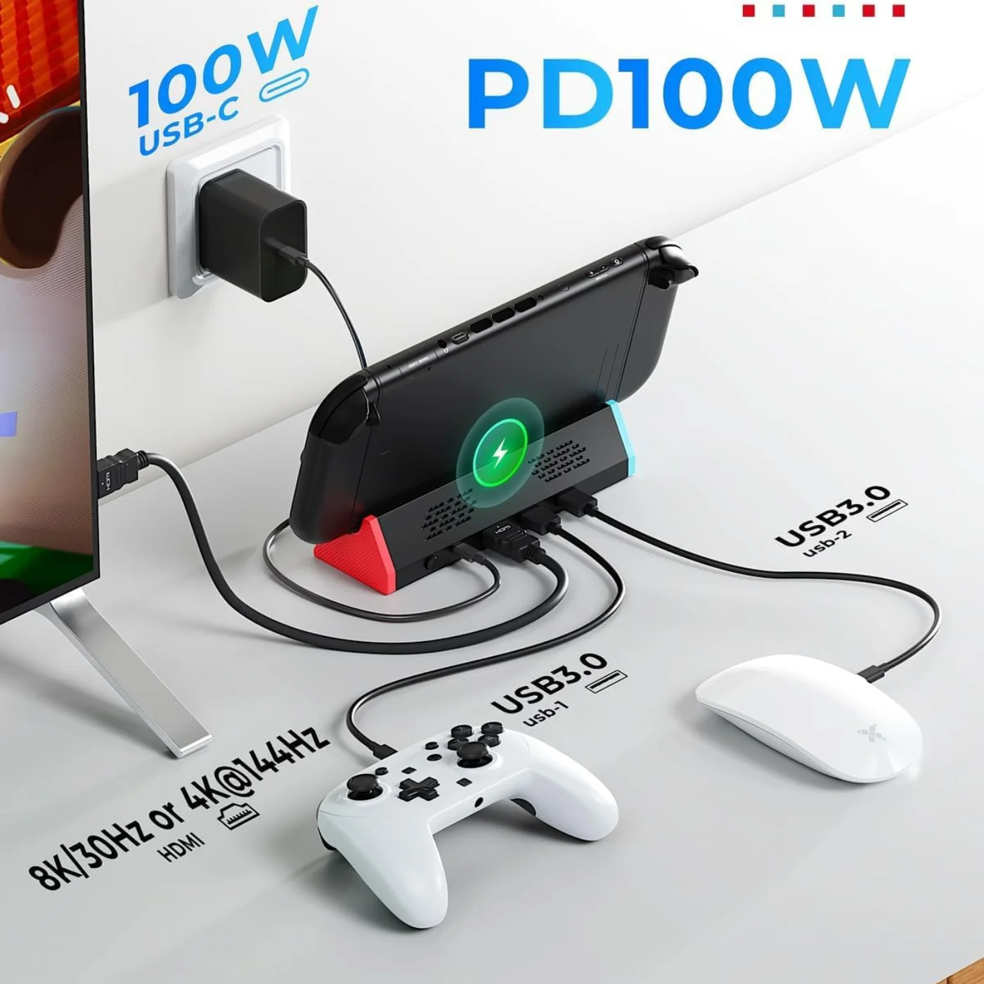 Base De Carga Y Dock De Tv Para Nintendo Switch 2 Hc824 (3)